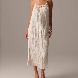 J. Crew Cream Midi Dress with Elegant Design